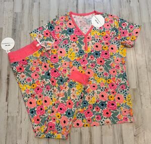 Secret Garden Little Sleepies Cute PJs Pajamas Floral Set sz S NWT
